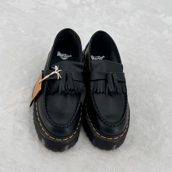 Dr Martens Adrian Quad Kiltie Platform Loafers Black Leather Womens 6 Retro Vibe - Picture 3 of 8